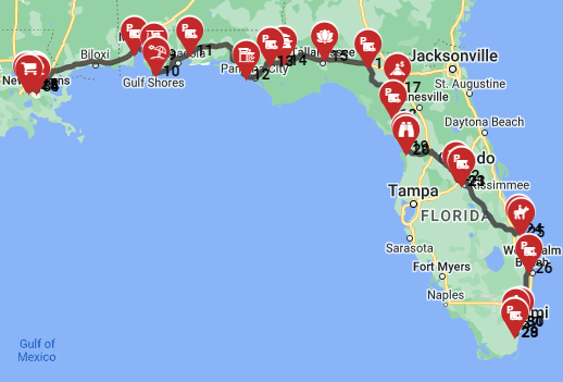 New Orleans to Miami